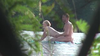Doggy style dancing at the nude beach